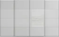 Goossens kledingkast finca combi glans mat glas grijs hoogwaardig meubelplaat - 8244397-{merk}-finca-combi-sts-grijs-schuifdeuren-02